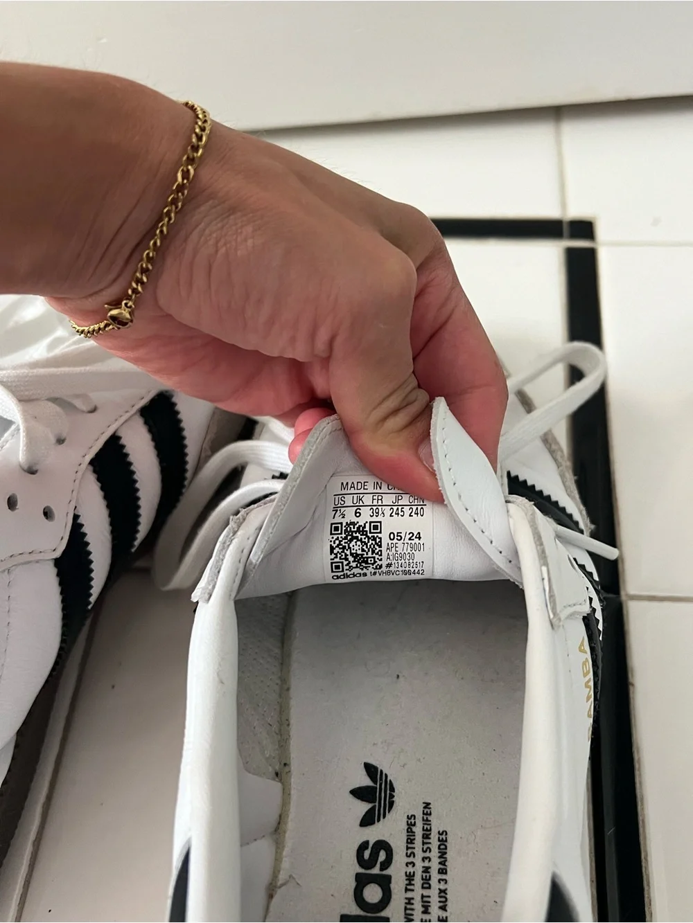 Women’s Samba Adidas Sneakers in White, Black & Gray